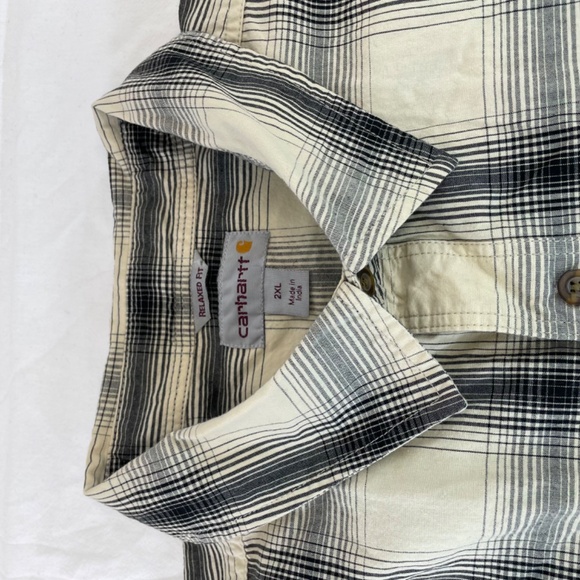 Carhartt Relaxed Fit Short Sleeve Button Down Plaid Shirt Men’s Size 2XL - Picture 9 of 14